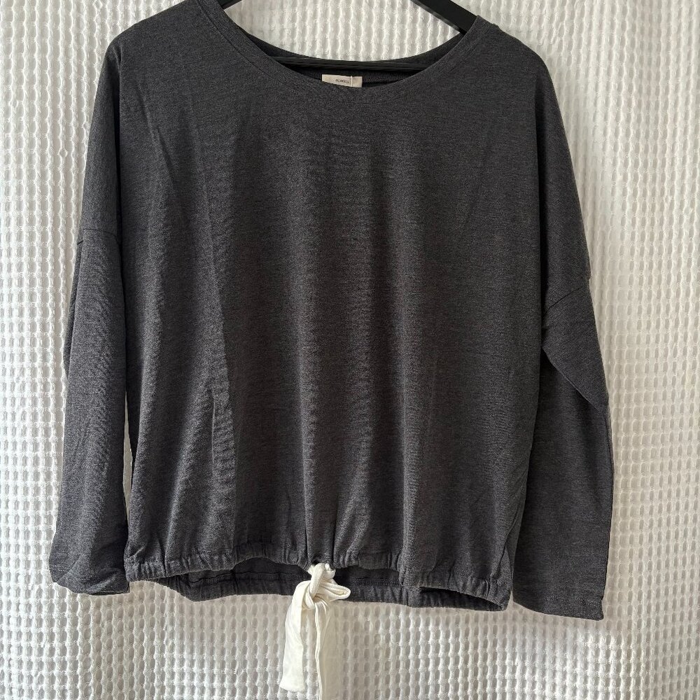 Eberjey small heathered gray slouchy loungewear top cozy comfy winter NEW